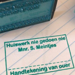 Huiswerk nie gedoen nie - 30mmx50mm plastic handle stamp