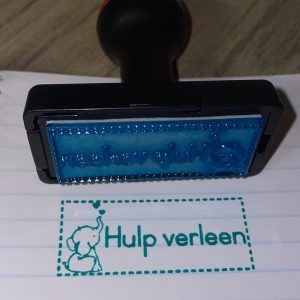 Olifant hulp verleen - 20mmx50mm plastic handle stamp