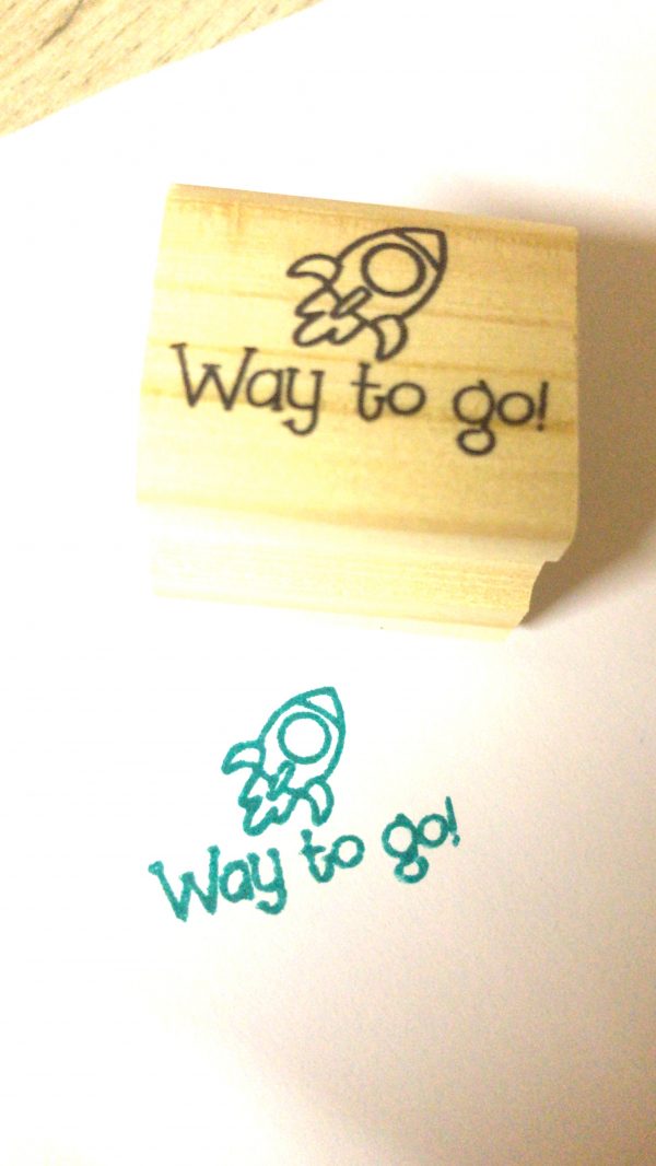 Way to go - 3cmx3cm wooden stamp