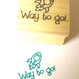 Way to go - 3cmx3cm wooden stamp