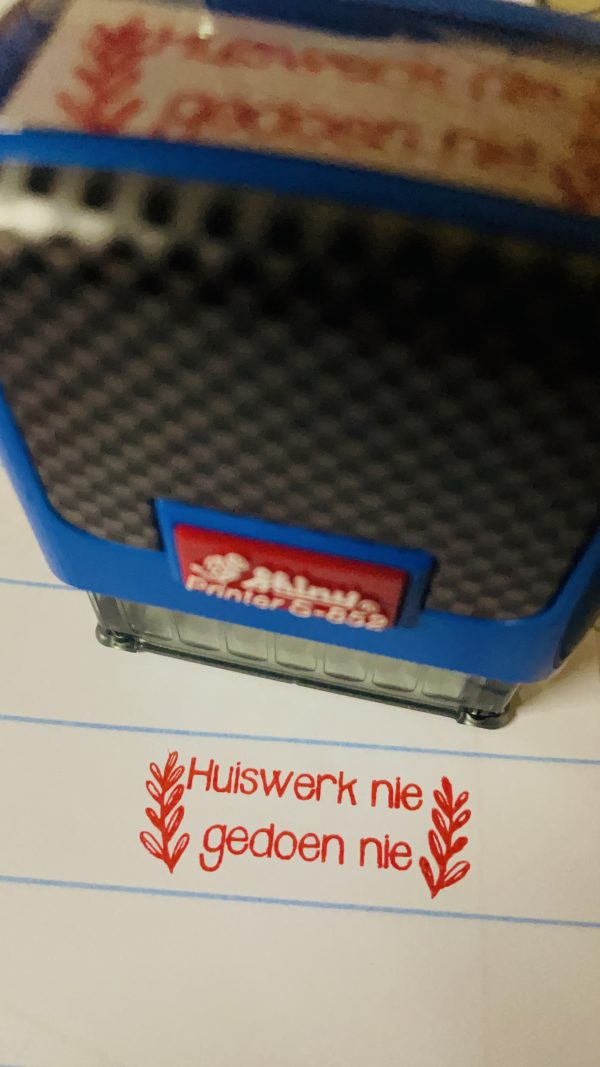 Huiswerk nie gedoen nie - 14mmx38mm self inking stamp