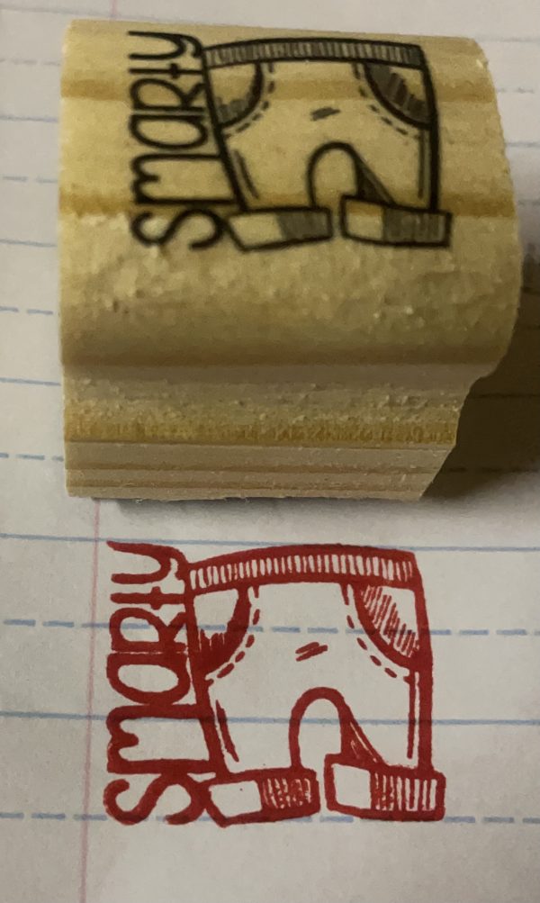 Smarty pants - 3cmx3cm wooden stamp