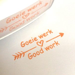Goeie werk/Good work - 18mmx47mm self inking stamp