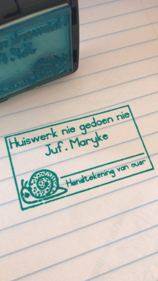 Huiswerk nie gedoen nie - 30mmx50mm plastic handle stamp