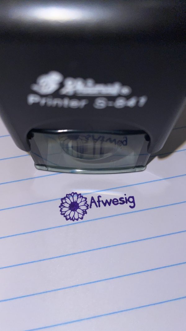 Afwesig - 10mmx26mm self inking stamp