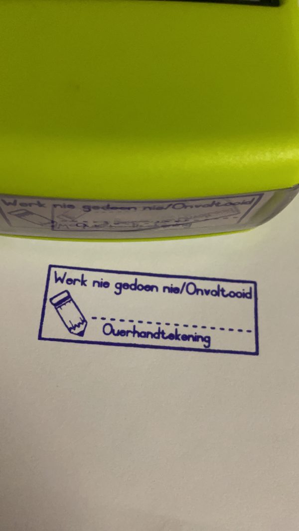 Ouerhandtekening  - 18mmx47mm self inking stamp