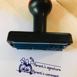 Parent signature/Parents comment  - 20mmx50mm plastic handle stamp