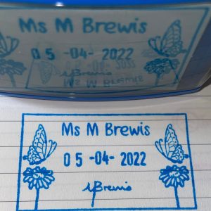 30mmx50mm dater stamp - Butterflies and flowers