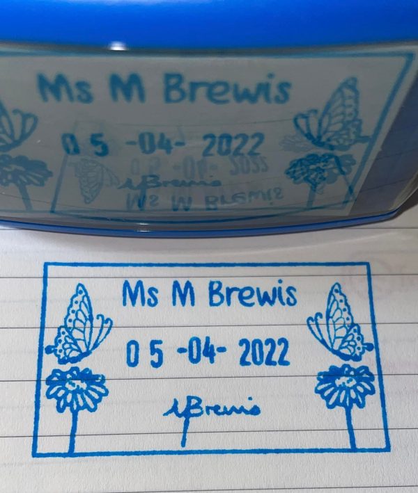 30mmx50mm dater stamp - Butterflies and flowers