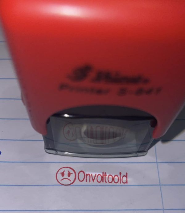 Onvoltooid - 10mmx26mm self inking stamp