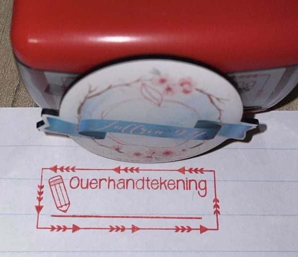 14mmx38mm self inking stamp - ouerhandtekening