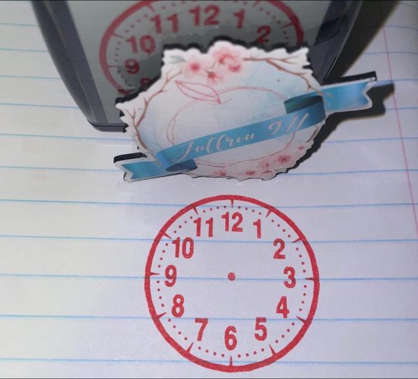 32mmx32mm self inking clock