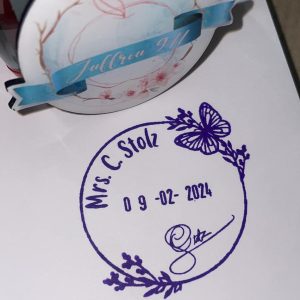 42mmx42mm adjustable date stamp - Butterfly