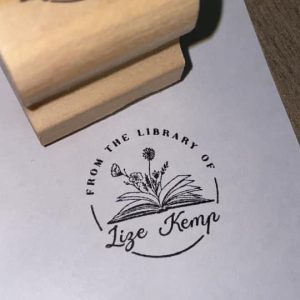 4cmx4cm wooden stamp - From the library of