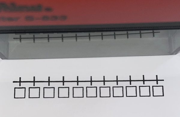 Number line 0-10 - 81mmx11mm self inking