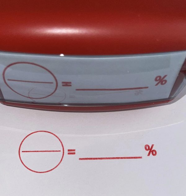 18mmx47mm self inking stamp - Mark and percentage