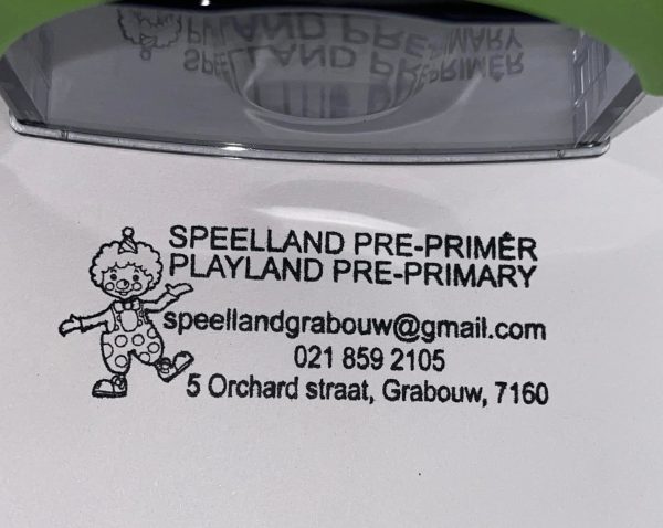 22mmx58mm self inking stamp - Logo and wording