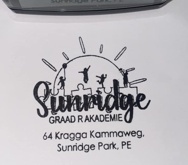 Logo and wording - 42mmx42mm self inking stamp