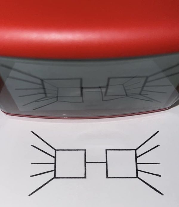 Dubble flow diagram 30mmx50mm self inking stamp