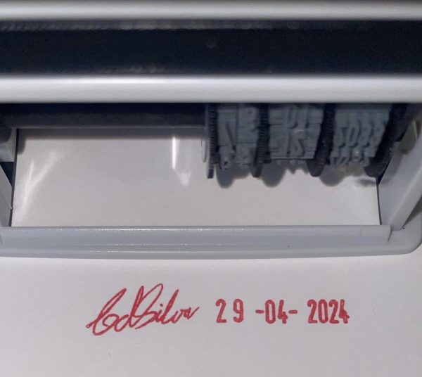 10mmx45mm adjustable date stamp with signature - Self inking