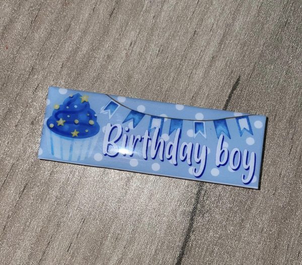 Birthday Boy - 20mmx60mm heavy duty name badge