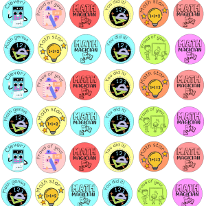 A5 vinyl sticker page – Size of stickers 21mm (48 stickers)