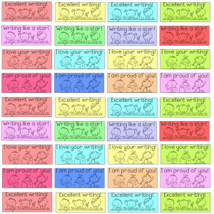 A5 vinyl sticker page – Size of stickers 33mmx12mm (52 stickers)