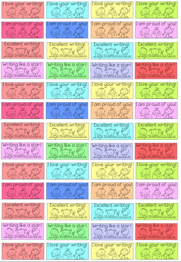 A5 vinyl sticker page – Size of stickers 33mmx12mm (52 stickers)