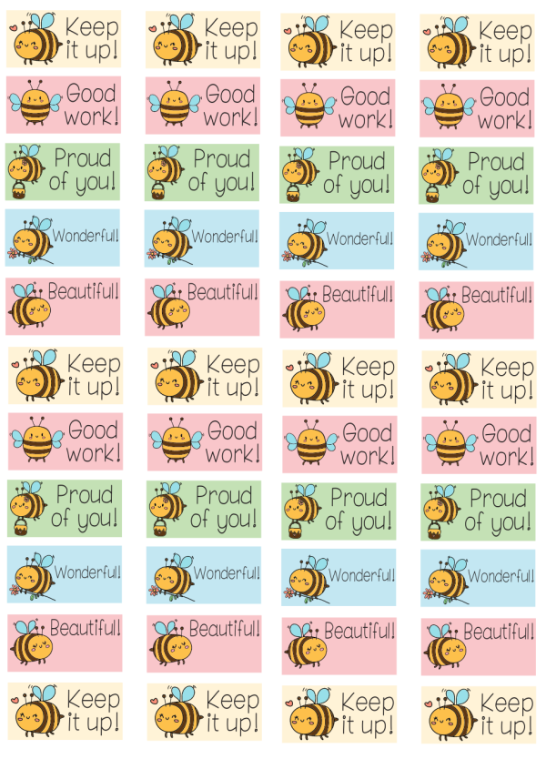 A5 vinyl sticker page – Size of stickers 30mmx15mm (44 stickers)