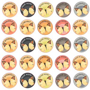 A5 vinyl sticker page – Size of stickers 25mm (35 stickers)