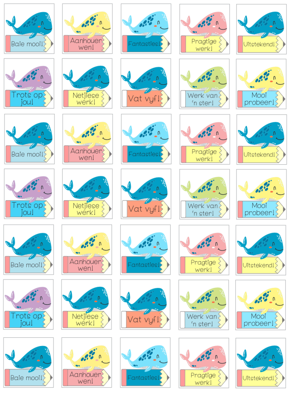 A5 vinyl sticker page – Size of stickers 25mm (35 stickers)