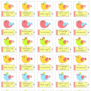 A5 vinyl sticker page – Size of stickers 25mm (35 stickers)