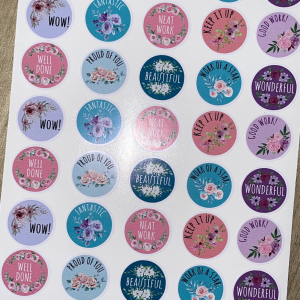 A5 vinyl sticker page - Size of stickers 25mm (40 stickers)