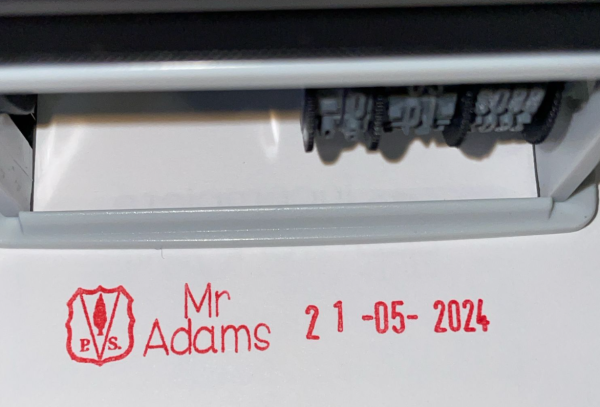 10mmx45mm adjustable date stamp - School logo