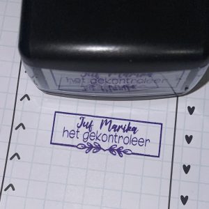 Leave frame - 14mmx38mm self inking stamp
