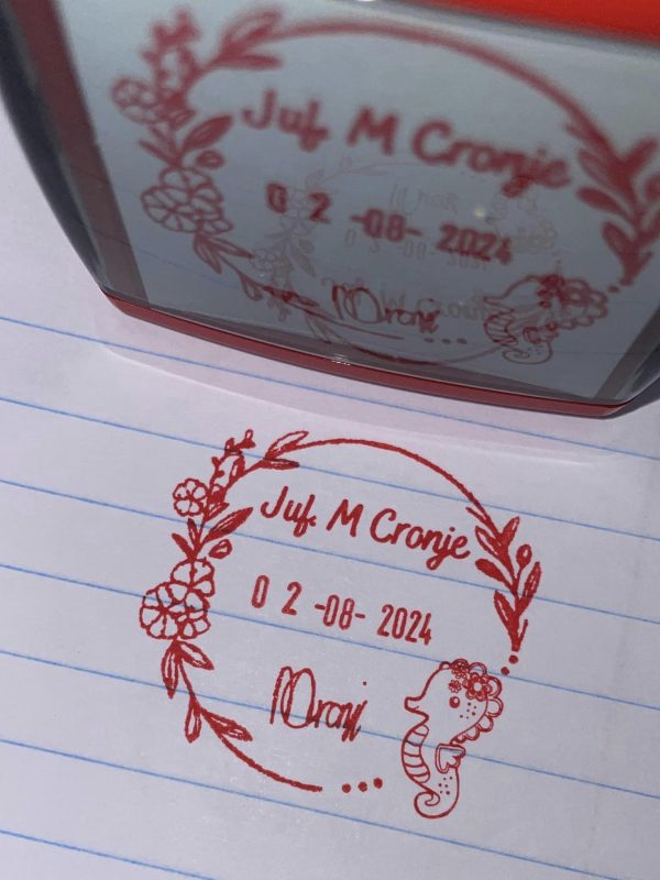42mmx42mm adjustable date stamp - Seahorse