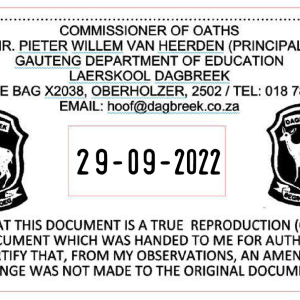 Commissioner of Oaths - 64mmx40mm adjustable date stamp