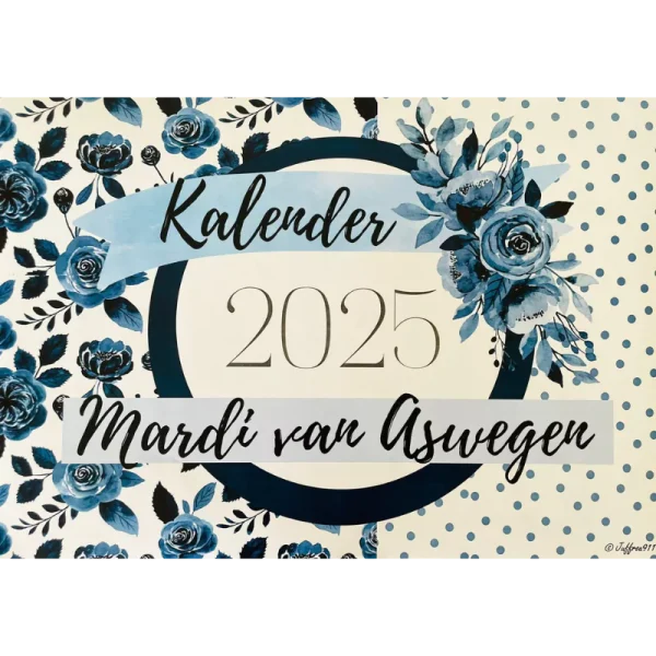 Pre-order: Blue rose A3 Desk Calendar -  Ring binded