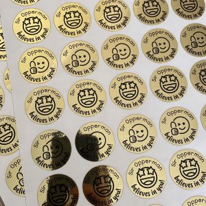 Gold vinyl sticker - 25mmx25mm