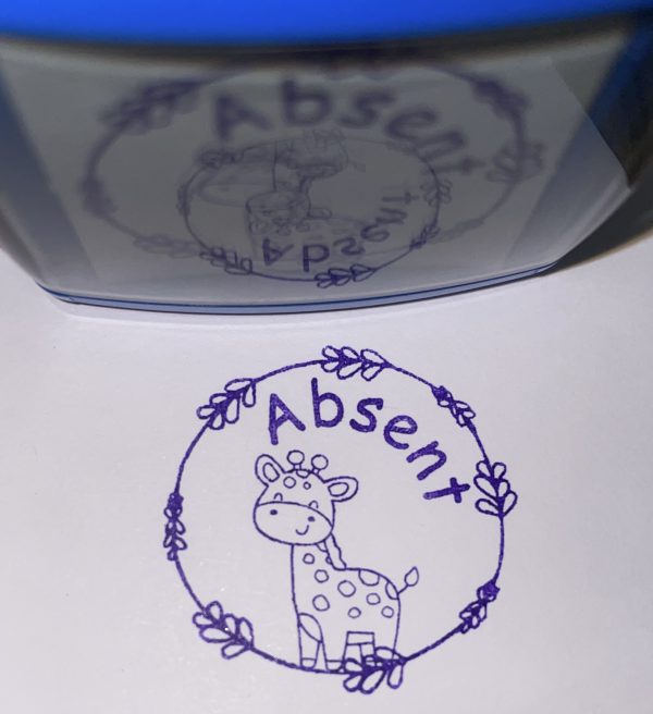 32mmx32mm self inking stamp - Giraffe