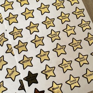 Gold start vinyl stickers - 20mm