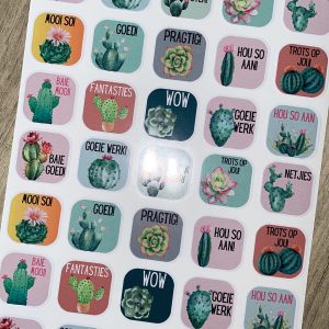 Cactus vinyl stickers - 25mmx25mm