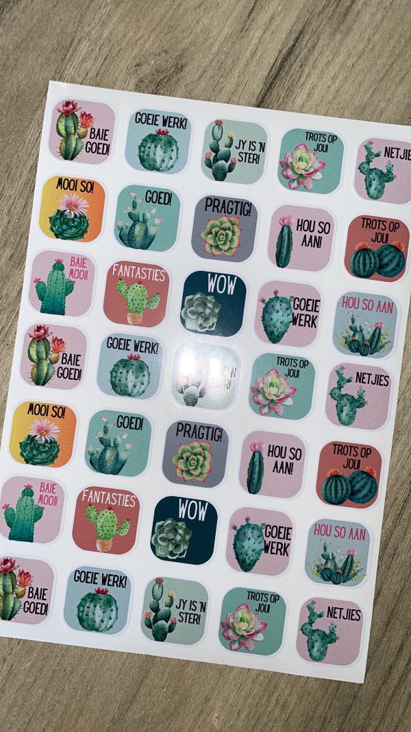 Cactus vinyl stickers - 25mmx25mm