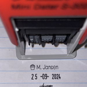 Cactus 18mmx25mm adjustable date stamp (Short wording only – Text size above date 5mm/Text size beneath date 5mm)