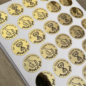 Gold vinyl sticker A5 page - 25mmx25mm