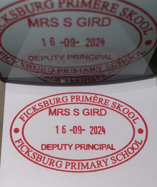 School stamp - 64mmx40mm adjustable date stamp