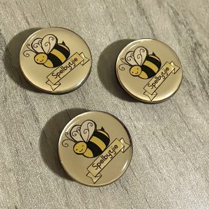 3cmx3cm name badge - Gold background