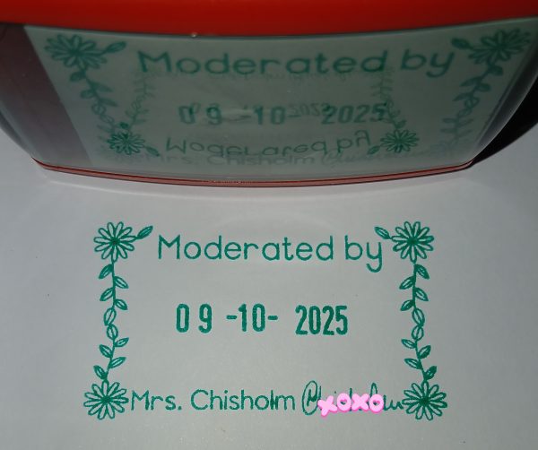 Flowers 30mmx50mm adjustable date stamp
