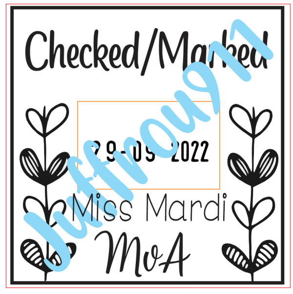 Leaf 42mmx42mm adjustable date stamp