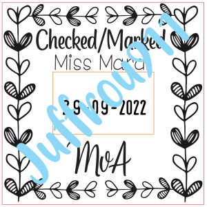 Leaf Frame 42mmx42mm adjustable date stamp